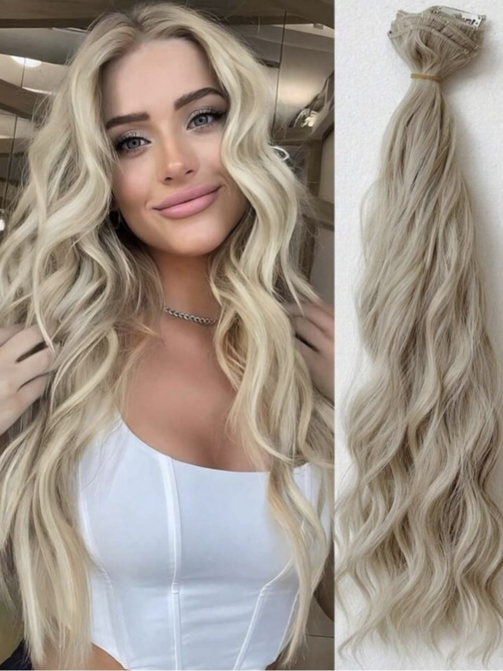 4- pieces,18” Blonde Ombre Clip-In Hair Extensions for Natural Volume never worn